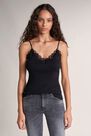 Salsa Jeans - Black Top with lace and adjustable straps Salsa Jeans - Black Top with lace and adjustable straps