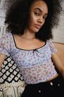 Urban Outfitters - Blue UO Mesh Mimi Top, Women Urban Outfitters - Blue UO Mesh Mimi Top, Women