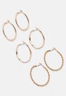 Missguided - Gold Look Thin Hoop Earrings 3 Pack Missguided - Gold Look Thin Hoop Earrings 3 Pack