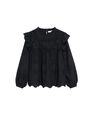 Mango - black Frilled openwork blouse Mango - black Frilled openwork blouse