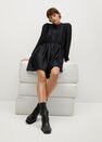 Mango - black Pleated satin dress Mango - black Pleated satin dress
