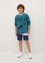 Mango - open blue Elastic waist denim Bermuda shorts, Kids Boy Mango - open blue Elastic waist denim Bermuda shorts, Kids Boy