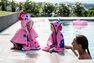 NABAIJI - Baby Poncho With Hood Pink Unicorn Print - Pastel Pink NABAIJI - Baby Poncho With Hood Pink Unicorn Print - Pastel Pink