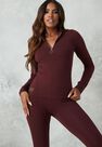 Missguided - Burgundy Missguided Zip Long Sleeve Loungewear Top Missguided - Burgundy Missguided Zip Long Sleeve Loungewear Top