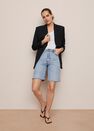 Mango - Open Blue High-Waist Denim Bermuda, Women Mango - Open Blue High-Waist Denim Bermuda, Women