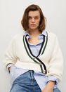 Mango - light beige Striped cotton cardigan Mango - light beige Striped cotton cardigan