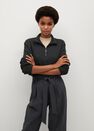 Mango - Charcoal Belt Crop Trousers Mango - Charcoal Belt Crop Trousers