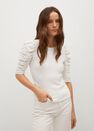 Mango - natural white Gathered sleeve t-shirt Mango - natural white Gathered sleeve t-shirt