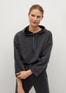 Mango - Dark Grey Flecked Oversize Sweatshirt Mango - Dark Grey Flecked Oversize Sweatshirt