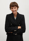 Mango - black Textured wrap coat Mango - black Textured wrap coat