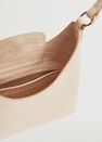 Mango - Light Beige Croc-Effect Baguette Bag, Women Mango - Light Beige Croc-Effect Baguette Bag, Women