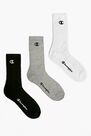 Urban Outfitters - ASSORT Champion Logo Black, Grey and White Socks 3-Pack Urban Outfitters - ASSORT Champion Logo Black, Grey and White Socks 3-Pack
