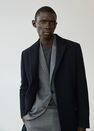 Mango - navy Tailored wool-blend overcoat Mango - navy Tailored wool-blend overcoat
