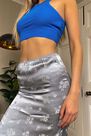 Urban Outfitters - Blue Urban Outfitters Floral Jacquard Satin Awkward Skirt Urban Outfitters - Blue Urban Outfitters Floral Jacquard Satin Awkward Skirt