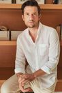 Salsa Jeans - White Slim Fit Linen Shirt, Men Salsa Jeans - White Slim Fit Linen Shirt, Men