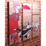 WG RETRO - Sylvester Tweety & Granny Triptych Canvas Print WG RETRO - Sylvester Tweety & Granny Triptych Canvas Print