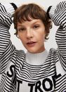 Mango - Medium blue Striped cotton-blend sweater Mango - Medium blue Striped cotton-blend sweater
