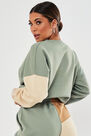 Missguided - Green Co Ord Colourblock Sweatshirt Missguided - Green Co Ord Colourblock Sweatshirt