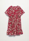 Mango - Red Printed Cotton Dress, Kids Girl Mango - Red Printed Cotton Dress, Kids Girl