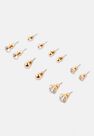 Missguided - Gold Look Crystal And Metal Stud Earrings 6 Pack Missguided - Gold Look Crystal And Metal Stud Earrings 6 Pack