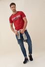 Salsa Jeans - Red Textured t-shirt with logo print Salsa Jeans - Red Textured t-shirt with logo print