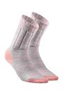 QUECHUA - Children's warm mid hiking socks sh100 warm - coral grey x2 pairs QUECHUA - Children's warm mid hiking socks sh100 warm - coral grey x2 pairs