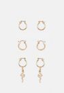 Missguided - Gold Gold Look Snake Charm Hoop Earrings 3 Pack Missguided - Gold Gold Look Snake Charm Hoop Earrings 3 Pack