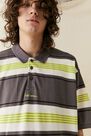 Urban Outfitters - ASSORT iets frans... Lime & Grey Stripe Pique Polo Shirt Urban Outfitters - ASSORT iets frans... Lime & Grey Stripe Pique Polo Shirt