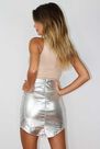 Missguided - Silver Silver Metallic Croc Dip Hem Mini Skirt Missguided - Silver Silver Metallic Croc Dip Hem Mini Skirt