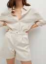 Mango - Light Beige Slouchy Pleated Shorts, Women Mango - Light Beige Slouchy Pleated Shorts, Women