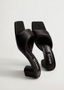 Mango - black Quilted heeled sandals, Women Mango - black Quilted heeled sandals, Women