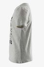 DOMYOS - Boys' recycled short-sleeved gym t-shirt 100 - heathered grey print DOMYOS - Boys' recycled short-sleeved gym t-shirt 100 - heathered grey print