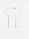 Reserved - White Polo Shirt With A Pattern, Kids Boy Reserved - White Polo Shirt With A Pattern, Kids Boy