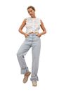 Mango - Natural White Swiss Embroidery Cotton Blouse, Women Mango - Natural White Swiss Embroidery Cotton Blouse, Women