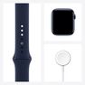 APPLE - Apple Watch Series 6 GPS 44mm Blue Aluminium Case with Deep Navy Sport Band APPLE - Apple Watch Series 6 GPS 44mm Blue Aluminium Case with Deep Navy Sport Band