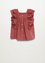 Mango - medium orange Ruffled cotton blouse Mango - medium orange Ruffled cotton blouse