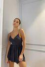 Urban Outfitters - Black UO Vanessa Cupro Playsuit Urban Outfitters - Black UO Vanessa Cupro Playsuit