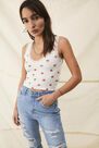 Urban Outfitters - WHT UO White Leia Strawberry Print Top Urban Outfitters - WHT UO White Leia Strawberry Print Top