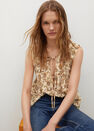 Mango - natural white Printed cotton blouse, Women Mango - natural white Printed cotton blouse, Women