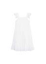 Mango - Natural White Broderie Anglaise Ruffled Dress, Kids Girl Mango - Natural White Broderie Anglaise Ruffled Dress, Kids Girl