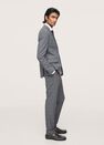 Mango - medium grey Slim fit check suit trousers, Men Mango - medium grey Slim fit check suit trousers, Men