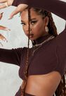 Missguided - Deep Purple Plum Rib Underbust Crop Top Missguided - Deep Purple Plum Rib Underbust Crop Top