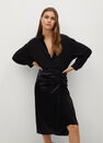 Mango - black Draped satin skirt Mango - black Draped satin skirt