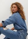 Mango - Open Blue Decorative Rips Relaxed Jeans, Women Mango - Open Blue Decorative Rips Relaxed Jeans, Women