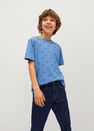 Mango - Medium Blue Boats Printed Cotton T-Shirt, Kids Boy Mango - Medium Blue Boats Printed Cotton T-Shirt, Kids Boy