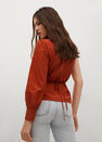 Mango - medium orange Asymmetric neckline blouse, Women Mango - medium orange Asymmetric neckline blouse, Women