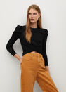 Mango - black Ribbed crop T-shirt Mango - black Ribbed crop T-shirt