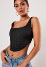 Missguided - Black Satin Corset Top Missguided - Black Satin Corset Top