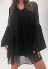 Missguided - Black Tiered V Neck Mini Smock Dress Missguided - Black Tiered V Neck Mini Smock Dress