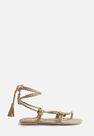 Missguided - Beige Beige Rope Lace Up Sandals Missguided - Beige Beige Rope Lace Up Sandals